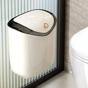 Selected <b>Wall</b> <b>Mounted</b> Trash Can Oval With Lid For Bathroom Kitchen Indoor Use Small Size Large Size - Product Image 3