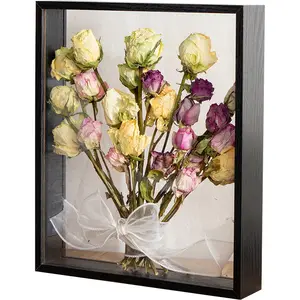 Высушенные цветы, фоторамка, стол, полый двухсторонний прозрачный стеклянный дисплей, фоторамка для образцов, трехмерное хранение B