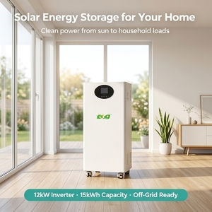 ระบบผลิตพลังงานแสงอาทิตย์แบบรวม 110V-220V พร้อมแบตเตอรี่ลิเธียม 51.2V 15KWH กำลังไฟ 12kW แบบแยกเฟส รับผลิตแบบ OEM ODM - Product Image 2
