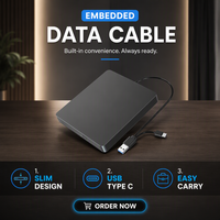 Unidad Óptica Externa Ultrafina para Portátil con USB 3.0, Grabadora de DVD, Reproductor de DVD RW, Unidad Óptica de Lectura y Escritura de CD para Ordenador