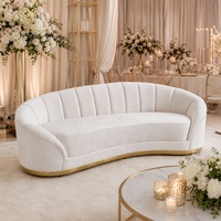 Canapé de réception en velours blanc pour événements de mariage, banquets d'hôtel et réceptions à domicile - Offre spéciale