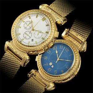 Neues Design Großhandel Weihnachts geschenke Uhr Armband Schmuck Luxusmarke Mesh Armband Doppelseitige Quarzuhren für Männer