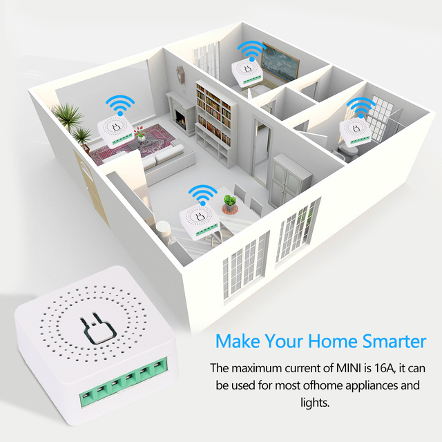 CNBINGO Smart Switches Home Assistant Alexa Google Wireless Tuya Support Remote Control Module Wifi Mini Switch