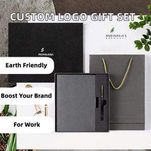 Custom Logo Silk Screen Printed Eco-friendly A5 Notebook Pen Cover Magnet Souvenir Corporate Business <b>Gift</b> <b>Box</b> Set <b>Gift</b> - Product Image 2