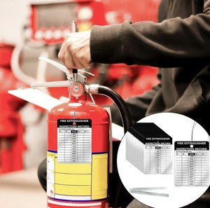 Etiquetas Personalizadas para Inspección de Extintores de Incendios, Superficie Escribible, Resistentes al Agua, con Fecha Mensual - Product Image 3
