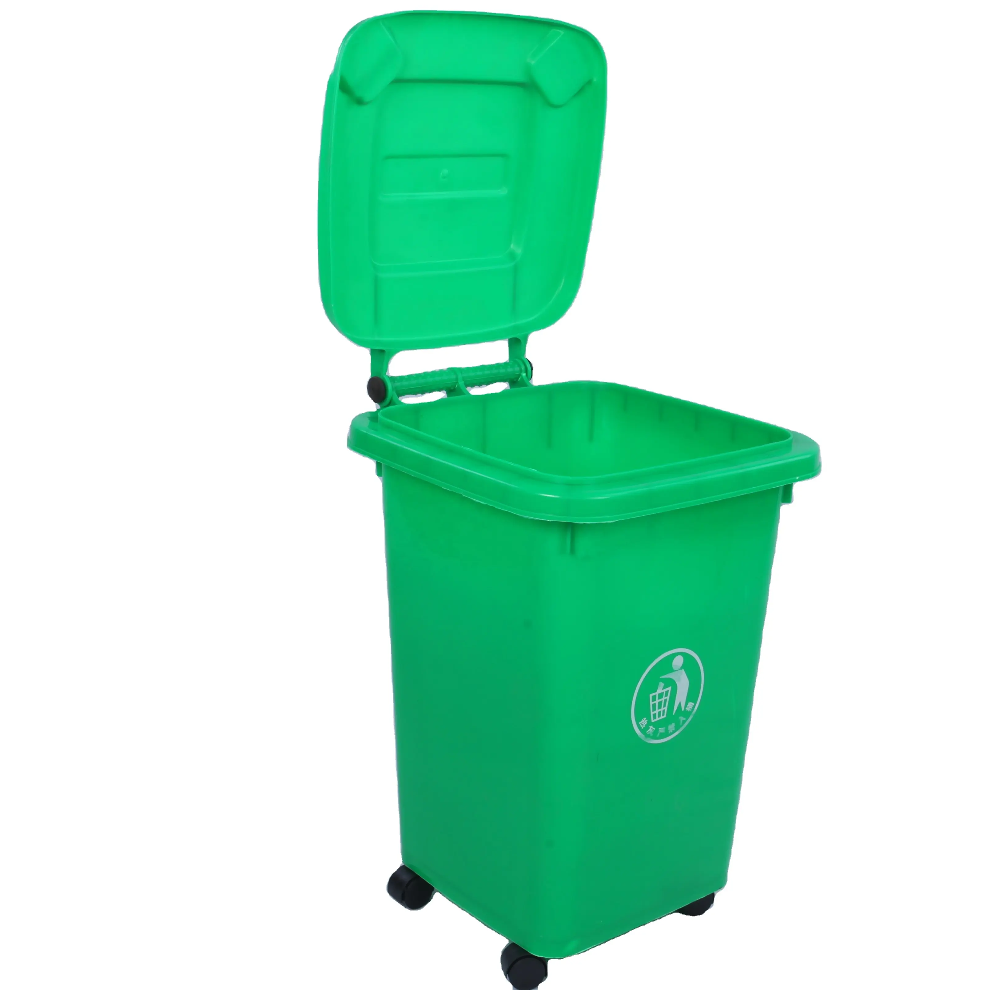 낮은 공장 가격 재활용 공공 야외 사용 플라스틱 쓰레기통 4 바퀴