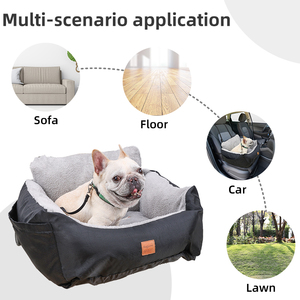 Asiento de coche para perros pequeños OEM, hamaca, cama, patrón de animales, portador de viaje para mascotas, funda de asiento elevador para bolsillos de almacenamiento de coche - Product Image 5