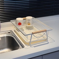 Égouttoir de comptoir en métal sur pied pour vaisselle et bols, étagère de rangement multifonctionnelle pour cuisine