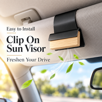 Support de pare-soleil de voiture amélioré en acier inoxydable moderne personnalisable avec clips, crochet et feuille parfumée longue durée en tôle