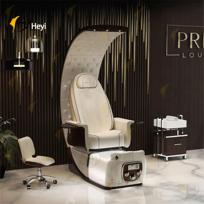 Trono di lusso moderno professionale alto piede posteriore spa massaggio manicure pedicure sedie per salone di bellezza