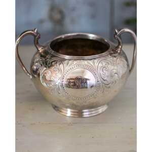 Azucarera de Metal con Iniciales Grabadas de Sheffield, Inglaterra, para Restaurantes - Product Image 4