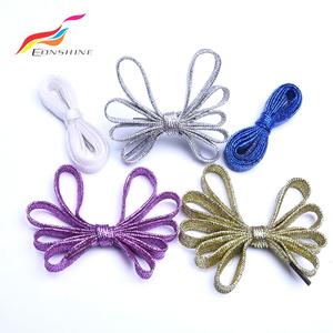 Fashion Shinny Pink <strong>Flat</strong> <strong>Shoe</strong> Lace <strong>Glitter</strong> Shoelace for Women <strong>Shoes</strong> - Product Image 4