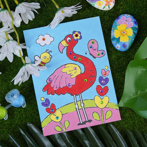 Kit de <span class=keywords><strong>peinture</strong></span> par numéros Fleur de flamant rose et <span class=keywords><strong>licorne</strong></span> – Amusant et facile – Pour enfants et adultes - Product Image 3
