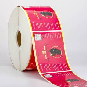 Étiquettes d'emballage écologiques autocollantes en PET imperméables rectangulaires de 120 ml pour huile de croissance capillaire aux huiles essentielles de rose - Product Image 2