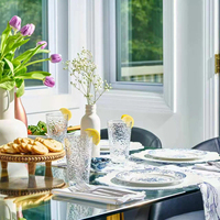 Gobelets en verre clair martelé empilables, tasses à eau, mugs multi-usages pour la maison, la cuisine, l'hôtel, usage quotidien