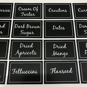 <b>Kitchen</b> Storage <b>Labels</b> Blackboard Style PVC Stickers Cabinet Pantry Organizers Minimalist Design Eco Friendly Laser Printed - Product Image 4