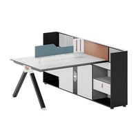 Personnel de bureau Bureau Stand Poste de travail Personnel financier Bureau Chaise de bureau Combinaison Carte d'écran pour deux personnes