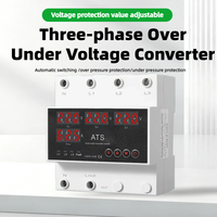 Interruptor de Transferencia Automática (ATS) de Riel DIN 63A, Protector de Sobretensión y Baja Tensión Trifásico, Selector de Energía Ininterrumpida