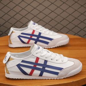 รองเท้าสีขาวสกปรก ประดับดาวสีทอง หางสีเงิน รองเท้าหนังวัวคุณภาพสูงเพิ่มความสูงแบบซ่อน - Product Image 4