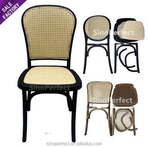 Vintage Stackable Resin <b>Dining</b> <b>Chairs</b> Wedding Party Wooden Grain PP Plastic Rattan <b>Chair</b> Plastic <b>Chairs</b> for Garden - Product Image 5