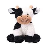 Peluche de vache brodée de haute qualité, super douce, en coton, jouet en peluche confortable