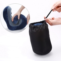 Oreiller de voyage portable en mousse à mémoire de forme et polyester, nouveau design, en forme de U, avec logo personnalisé sur tissu, pour bureau, voiture, avion - Vente en gros