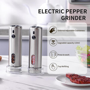Molinillo automático de pimienta y sal, recargable por USB, molinillo de especias con grosor ajustable, herramienta de cocina KYMQ-75A-BS, 2 uds. - Product Image 3