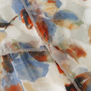 Abito Lungo Elegante da Donna Estate 2024, Produzione Cut and Sew di Alta Qualità, Stampa Floreale Multicolore con Volant e Cintura - Product Image 4