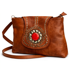 Durable Genuine Leather Vintage Cross Body Bag for Men Women ZIP Closure Hands-Free Travel Work Gym Adjustable <b>Shoulder</b> <b>Strap</b> - Product Image 1