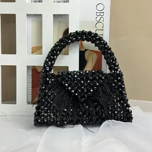 Fashion Factory Direct Square Cheap Acrylic Beaded Bag Jelly Bags Handbags For Women