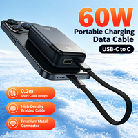 Câble USB-C vers USB-C 60W PD à charge rapide, tressé en nylon, pour synchronisation de données, 25cm 1M 2M, pour iPhone 15 16 17 18, ordinateurs portables et tablettes