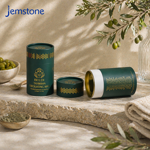 Custom Kraft Cardboard Cylinder Tube Packaging Gift <b>Box</b> with Metal Lid Recyclable Skincare Exfoliating Mask Paper Tube Packaging - Product Image 1