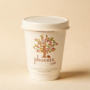 แก้วกาแฟกระดาษคราฟท์สองชั้นแบบใช้แล้วทิ้งพรีเมียม พร้อมโลโก้ สำหรับเครื่องดื่มร้อนเย็น บรรจุภัณฑ์แบบนำกลับบ้าน - Product Image 1