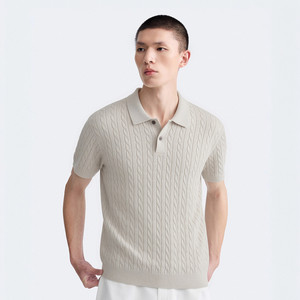 ของขวัญวันพ่อ <span class=keywords><strong>GXG</strong></span> เสื้อเชิ้ตผู้ชายสไตล์ลำลองทรงหลวมเล็กน้อย แบบ Old Money ลายถัก แขนสั้น ผลิตจากโพลีเอสเตอร์/ไนลอน - Product Image 5