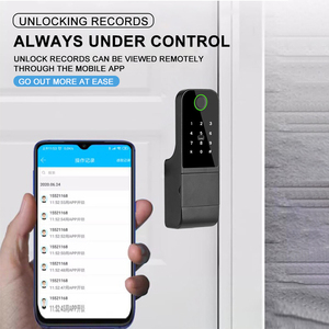 Không thấm nước tuya TT điện <span class=keywords><strong>Keyless</strong></span> Kỹ Thuật Số vân tay hai mặt rim thông minh khóa cửa sân ngoài trời cổng ổ khóa cho nhà - Product Image 4