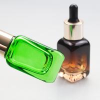 Flacon compte-gouttes en verre ambré carré personnalisé avec logo sérigraphié pour cosmétiques, huiles essentielles et sérums – 15ml, 20ml, 30ml, 40ml
