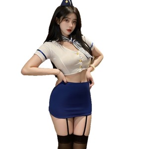 Costume de marin Lemon Story pour femme, jupe courte en fibre de polyester, uniforme de jeu de rôle, tenue de cosplay sexy - Product Image 5
