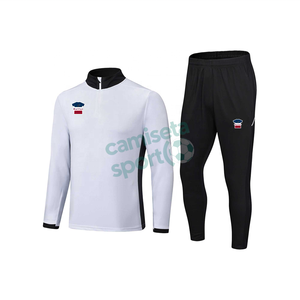 Costuras de doble costura duraderas y de alta calidad, ropa de entrenamiento de fútbol con media cremallera, camiseta de chándal de manga larga y pantalones de rodilla reforzados - Product Image 2