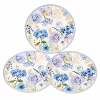 Assiette en céramique imprimée Hortensia Rose, motif floral, pour la maison et les fêtes