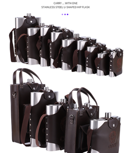 Mini flasque de hanche en acier inoxydable Offre Spéciale avec sac en cuir <span class=keywords><strong>cadeau</strong></span> d'affaires de l'homme de prix bon marché pour le whisky et l'<span class=keywords><strong>alcool</strong></span> d'<span class=keywords><strong>alcool</strong></span> - Product Image 5