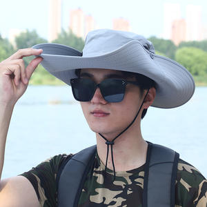 Chapeau de pêche d'été pour hommes, protection solaire, couvre-visage respirant, chapeau de randonnée en plein air, de cyclisme, gris clair, kaki, monochrome - Product Image 2