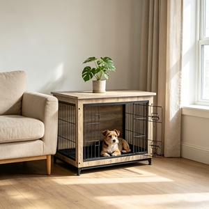 <span class=keywords><strong>Cage</strong></span> pour chien en bois de style meuble avec double porte, utilisable comme table d'appoint d'intérieur - Product Image 6