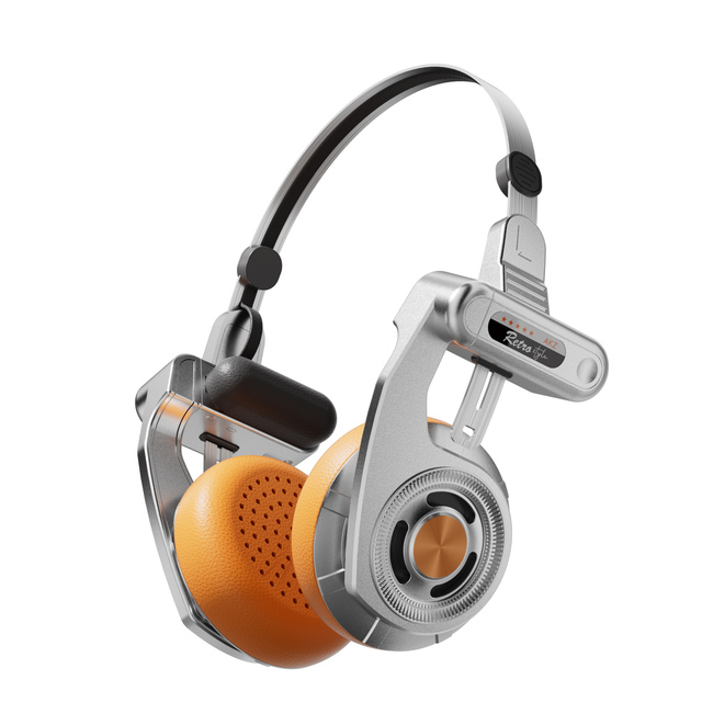 F1 Retro Wireless Blue-tooth Active Noise Cancelling Headphones BT Foldable On-ear Gaming HIFI Music TWS ANC Headphones