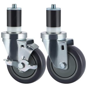 4inches Prep <strong>Table</strong> PU <strong>Wheel</strong> Caster, Expanding Stem Caster Fit 1-1/2" and 1-5/8" <strong>for</strong> Work <strong>Table</strong>/Cart/Kitchen Appliances/Workbench - Product Image 2