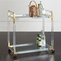 Chariot de service de buffet d'hôtel de luxe moderne en acier inoxydable multicolore à 3 niveaux, fournitures de restauration, chariot roulant pour boissons