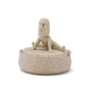 Statue de l'île de Pâques Moai Design Cendrier Style unique de sculpture sur pierre - Product Image 5