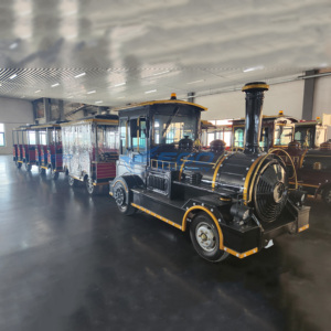 Tren Eléctrico de Estilo Retro para Parques Temáticos y Centros Comerciales, Tren Turístico Clásico para Ferias y Atracciones - Product Image 2