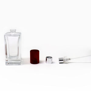 30ml 50ml 100ml Thick Bottom <b>Clear</b> Crimp Neck Empty <b>Glass</b> Spray Perfume Bottle With Wooden Cap - Product Image 3