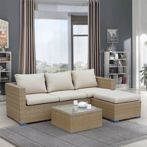 6 Piece <b>Outdoor</b> Furniture Patio Sectional Couch PE Rattan Conversation Sets with Grey Cushion for Hotel - Product Image 6