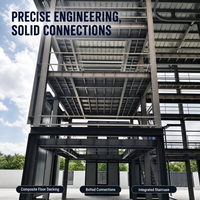 Entrepôt en structure métallique préfabriqué, résistant au vent, avec toit lourd, sur mesure, pour usine logistique